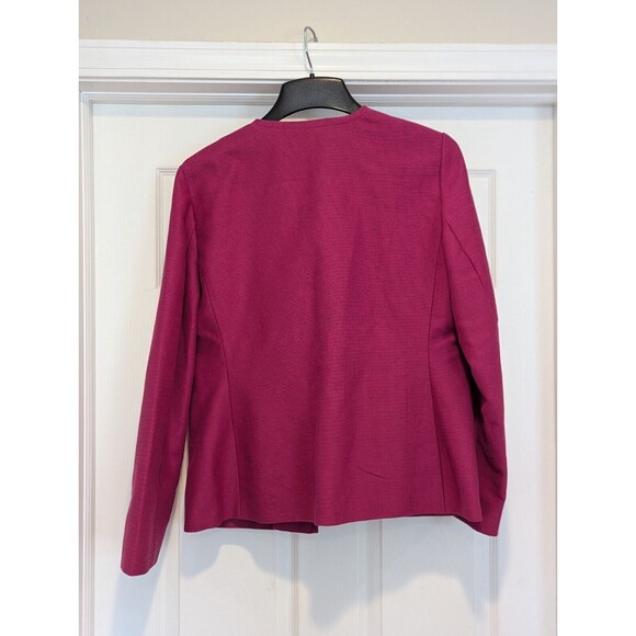 Talbots Size 14 Dark Pink Double Faced Open Front Women's Blazer (s7) - Picture 5 of 9